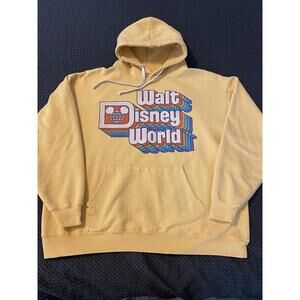Disney World Hoodie Retro Vintage Rainbow Heavyweight Lg